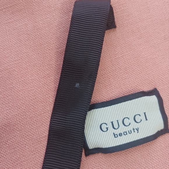 Gucci Pink 100% Linen Beauty Pouch - Picture 12 of 12